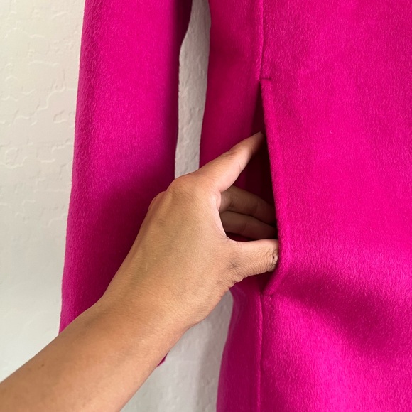 NWT Banana Republic Pink Wool Blend Double Faced Mid Length Top Coat - Picture 3 of 9
